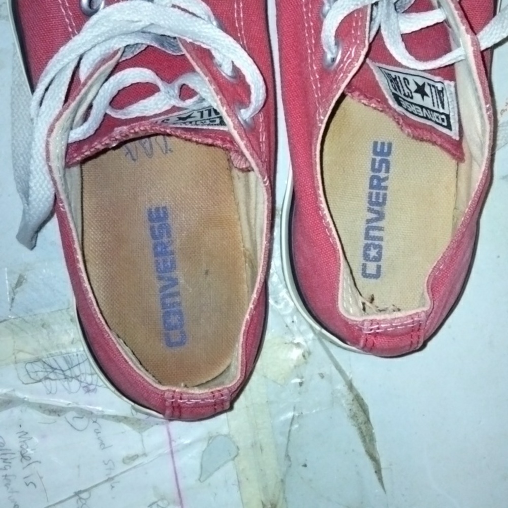 Converse Red Low Top Canvas Sneakers - Picture 8 of 9